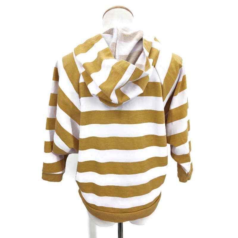 Vogo performance Yellow striped cropped full zip hoodie in