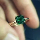 1.50CT Asscher Lab-Created Emerald Solitaire Wedding Ring 14K Yellow Gold Finish