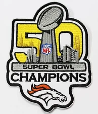 LOT OF (1) NFL 50th SUPER BOWL CHAMPIONS DENVER BRONCOS EMBROIDERED PATCH  # 40