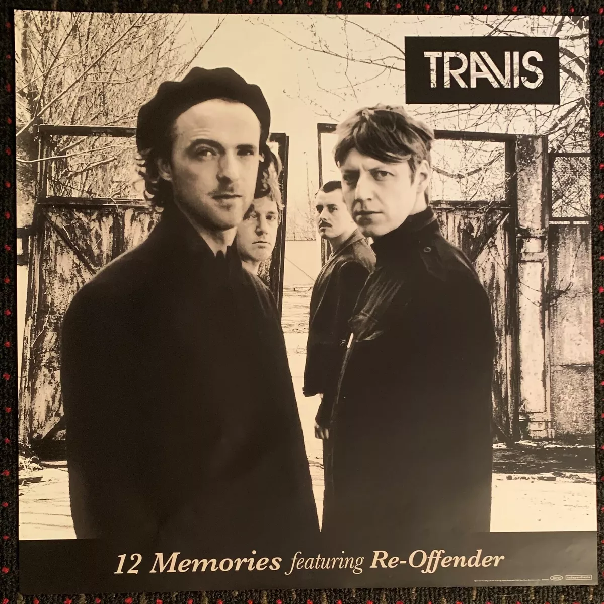 TRAVIS 12 Memories record store promo poster 24x24 poster britpop