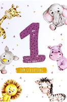 Geburtstagskarte 1 Jahr GlüCkwunschkarte Zum Ersten Geburtstag GrußKarte Baby