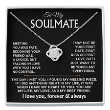 To My Soulmate Necklace, Soulmate Gift, Gift For Girlfriend, Valentines Gift