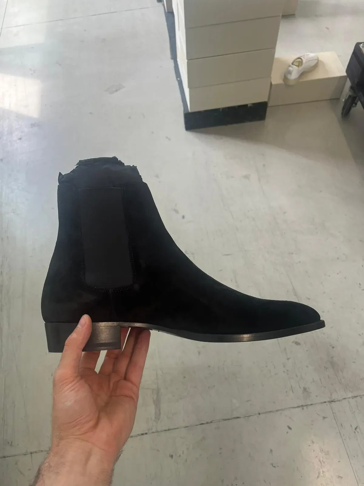 Stivali Saint Laurent Paris classici Wyatt scamosciati neri nuovi con etichette 39