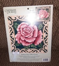Candamar Designs Tradition Rose Pillow/Picture Kit 30945 Needlepoint 14x14 New