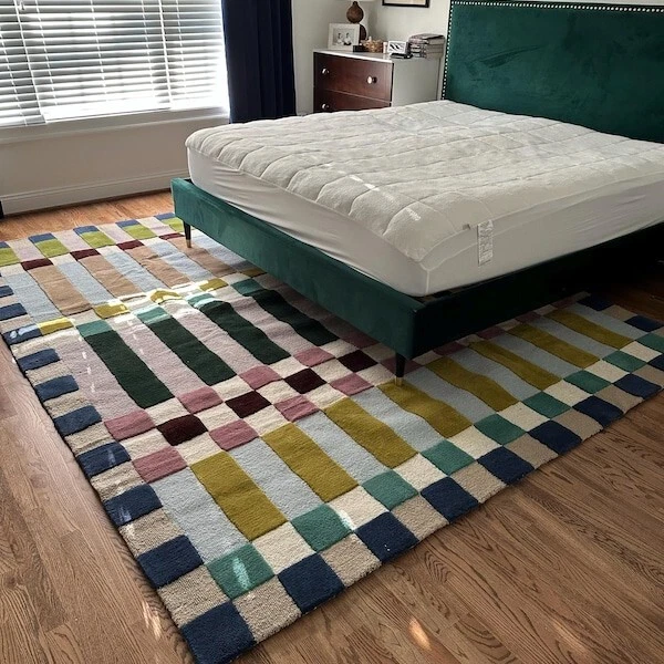 Anthropology Rug Hoxton Hand-Tufted Wool Rug Geometric Checkered 9x12, 8x10 all - Image 2 of 4