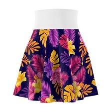 Tropical Hibiscus Floral Skater Skirt | AOP
