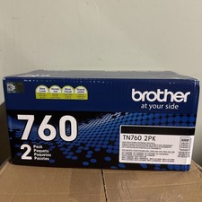 Brother TN760 Genuine 2-Pack Black Laser Toner Cartridges High Yield NEW