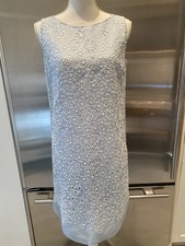 Prada Spring 2012 Tank Voile Dress Baby Blue Flower Cut Outs Sz 42IT Made Italy