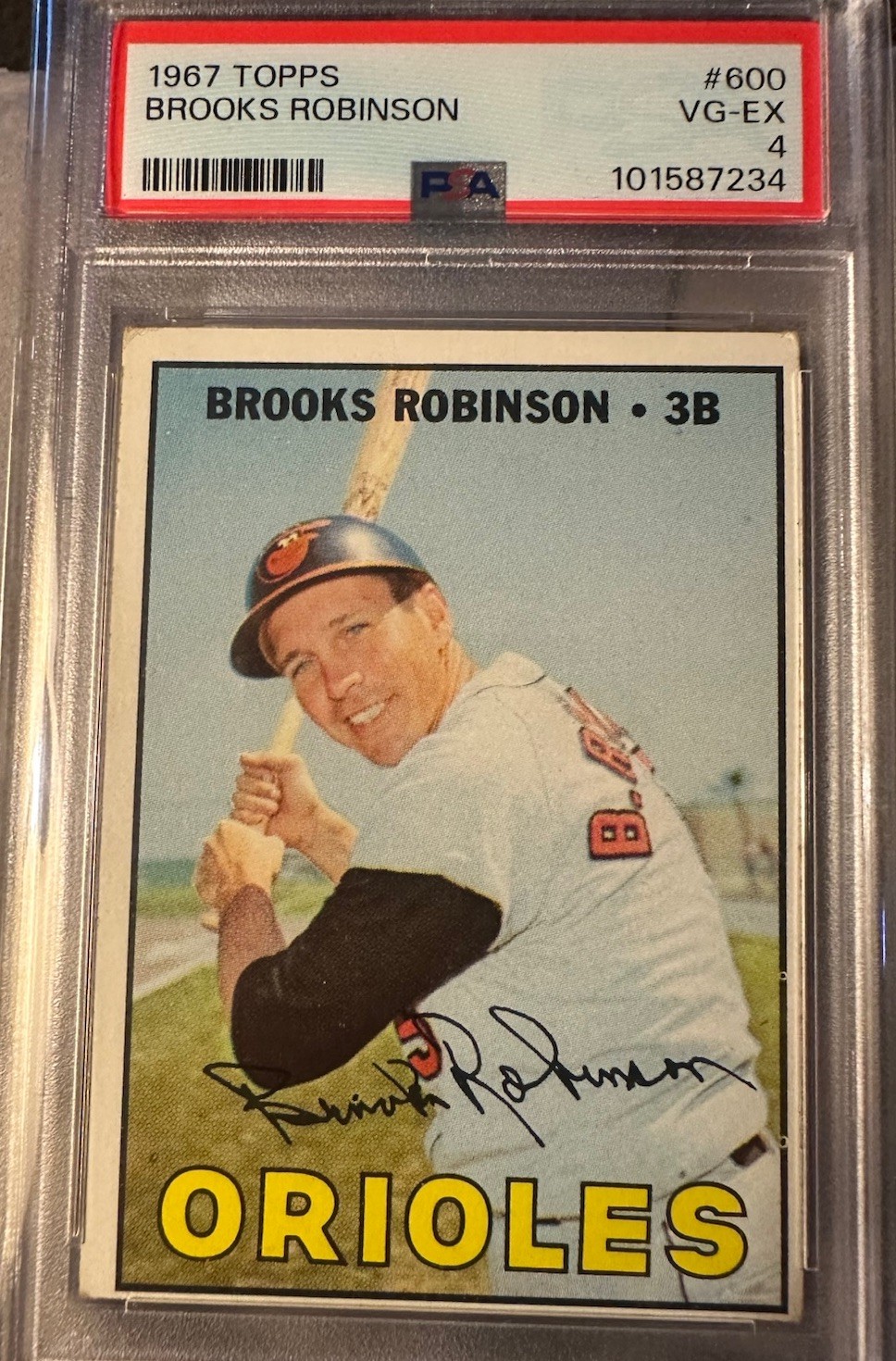 1967 Topps #600 Brooks Robinson, Baltimore Orioles, PSA 4 VG-EX
