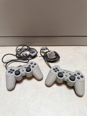 2x Sony Playstation ONE PS1 Controller Dualshock SCPH-1200 I Original Grau