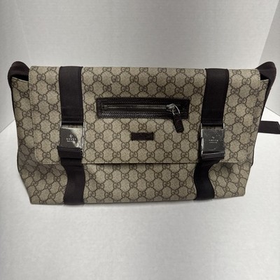 Gucci Shoulder Bag Beige Brown GG Supreme Messenger Bag 