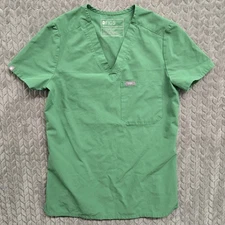 FIGS Catarina One Pocket Scrub Top Women 2XS V Neck Green W21SW1025