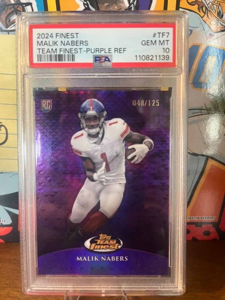 Malik Nabers Topps Finest Team Finest #TF7 Purple Refractor