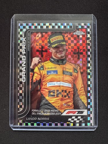 Lando Norris 2025 Topps Chrome Formula 1 F1 B&W Checker DOTD