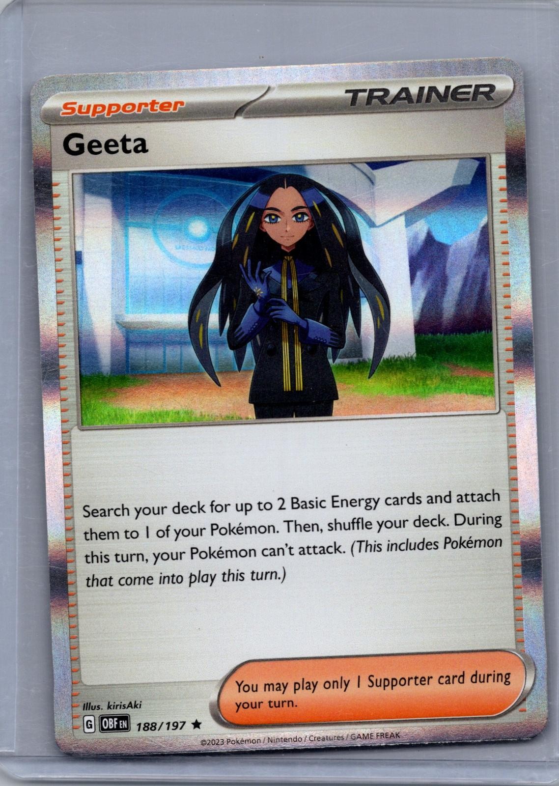 GEETA 188/197 RARE OBSIDIAN FLAMES POKEMON HOLO NM/M