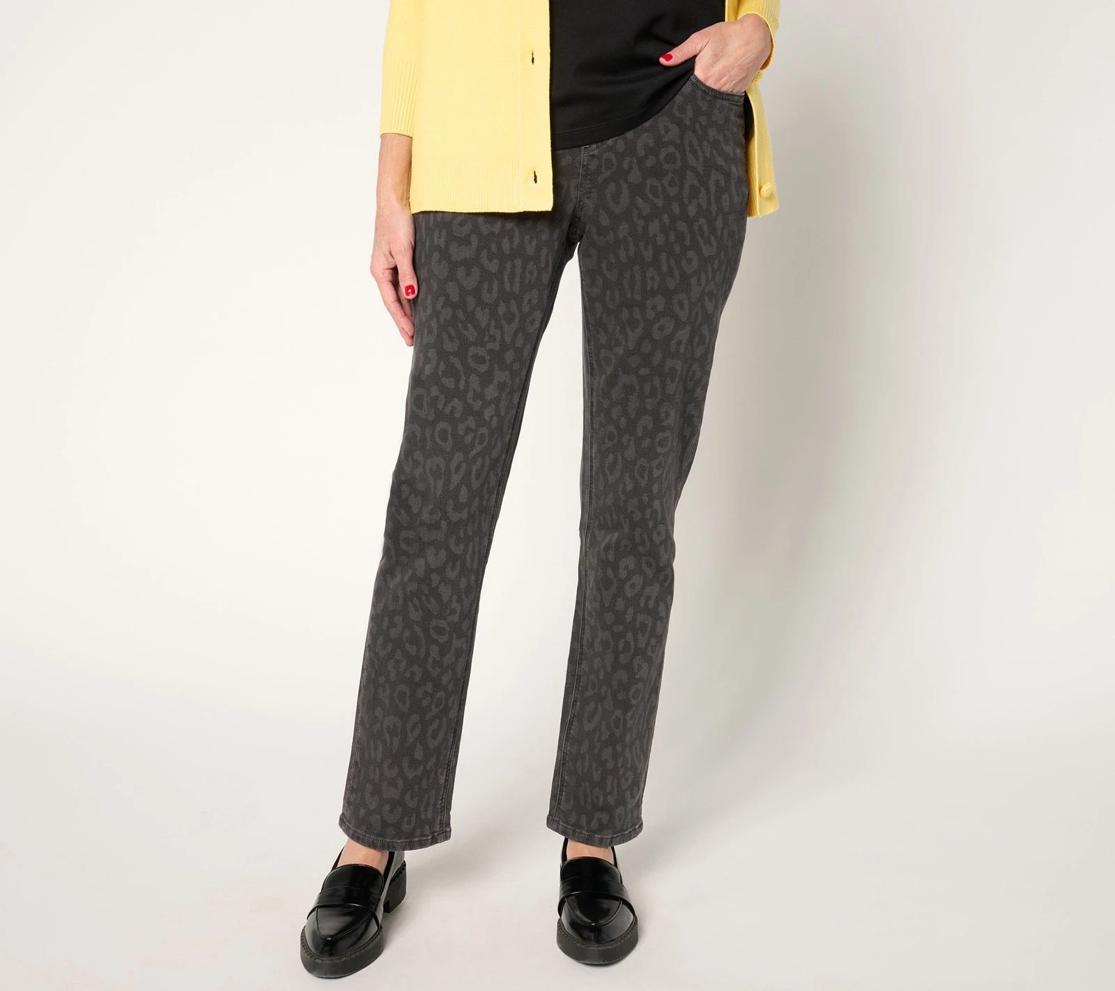 Gloria Vanderbilt Women's Pants Sz XL Denim & Co. Comfy Knit Gray A670288