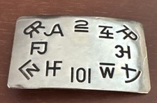 Vintage Chambers Belt Co Silver Belt Buckle w/ Branding Symbols