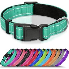 Reflective Soft Neoprene Padded Dog Collar Adjustable Quick Release Breathable