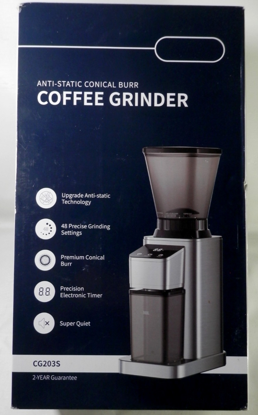 SHARDOR Anti-Static Conical Burr Coffee Grinder Electric brushed stainless steel