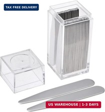 Jovivi 36pc Stainless Steel Collar Stays in Clear Plastic Box For Mens Dress Shi