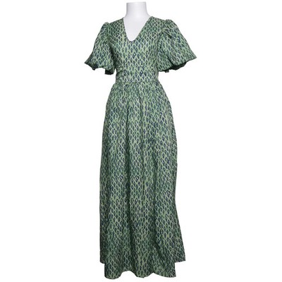 JardinVue, Maxikleid, Größe: S, Grün/Schwarz, Print, Damen #SE0