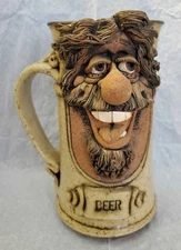 Vintage Funny Ugly Face Mug 3D Stoneware Pottery Turner June 1981