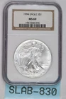 1994 KEY $1 SILVER AMERICAN EAGLE NGC MS69 1oz 999 SLAB-830