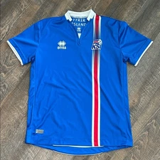 Iceland Soccer Jersey  Men's Home KSI National Team Errea  Fyrir Island Medium