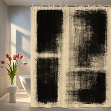 Abstract Black and White Shower Curtain for Modern Bathrooms