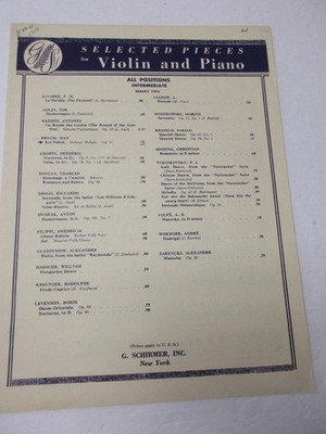 Max Bruch Kol Nidrei Hebrew Melody Violin & Piano Sheet Music G Schirmer Mittell