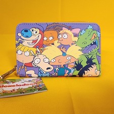 Cartera Loungefly Nickelodeon Nick Personajes Años 90 Cremallera Alrededor NUEVA
