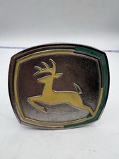 John Deere Metal Trailer Hitch Receiver Cover Leaping Deer Logo Spring Wire