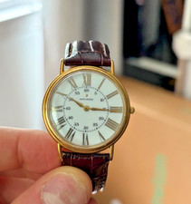 Movado Watch Men Gold Stainless Steel Brown L...