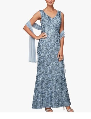 Size 12 Alex Evenings Women's Long Sleeveless Mother of The Bride Dress w/ Shawl | eBay Size 12 Alex Evenings Women's Long Sleeveless Mother of The Bride Dress w/ Shawl | eBay