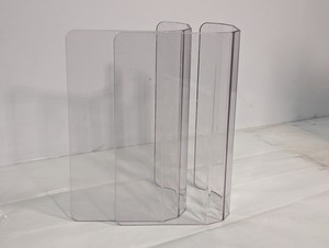 Pair (2) of Unbranded toboggan arm guards, clear polycarbonate 15.75x10x8 in