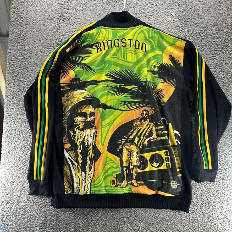 adidas トラックジャケット KING STON Jamaica Vintage Adidas Track Jacket Mens 4XLT Jamaica Kimgston Rasta