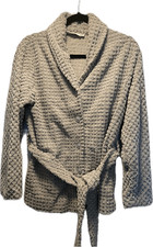 Norm Thompson Grey Half Robe Housecoat Thick Warm Women s Reg Size PM