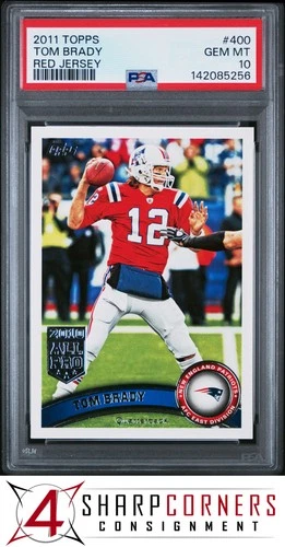 2011 TOPPS #400 TOM BRADY PATRIOTS RED JERSEY PSA 10