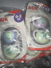 Nuk Orthodontic Pacifier 0-2 Months Lot Of 8 Pacifiers 4packs Of 2