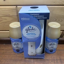 Glade Automatic Spray Bundle Holder & 2 Clean Linen Scented Refill Air Freshener