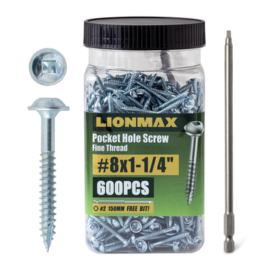 #ad Pocket Hole Screws Fine Thread #8 X 1 1 4 Inch 600PCS Pocket Wood Screws Washer $42.62