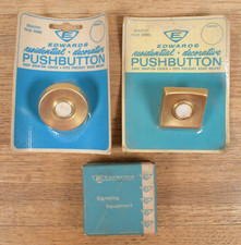 2x Vtg Edwards Residential Decorative Push Button for Doorbell Buzzer New Old