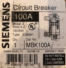 SIEMENS MBK100A, 100A Riser Main Breaker 2 poles 120/240V AC / NEW IN BOX