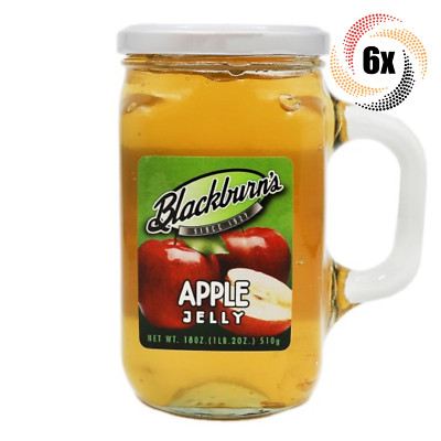 6x Mugs Blackburn's Apple Flavored Fat Free Jelly Mugs | 18oz | Easy To Spread