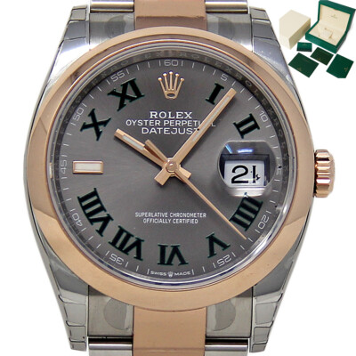 Rolex New Datejust 36mm 126201 Wimbledon Slate/Green Roman 2022 Box/P/WTY#RL571