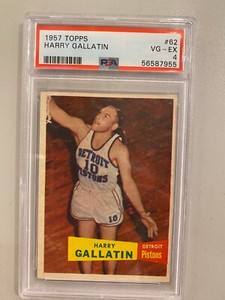 HARRY GALLATIN 1957 TOPPS BASKETBALL CARD #62 PSA 4 Free Shipping