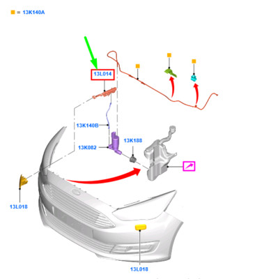 NEW FORD GRAND C-MAX MK2 RIGHT SIDE HEADLIGHT WASHER JET 1899659  