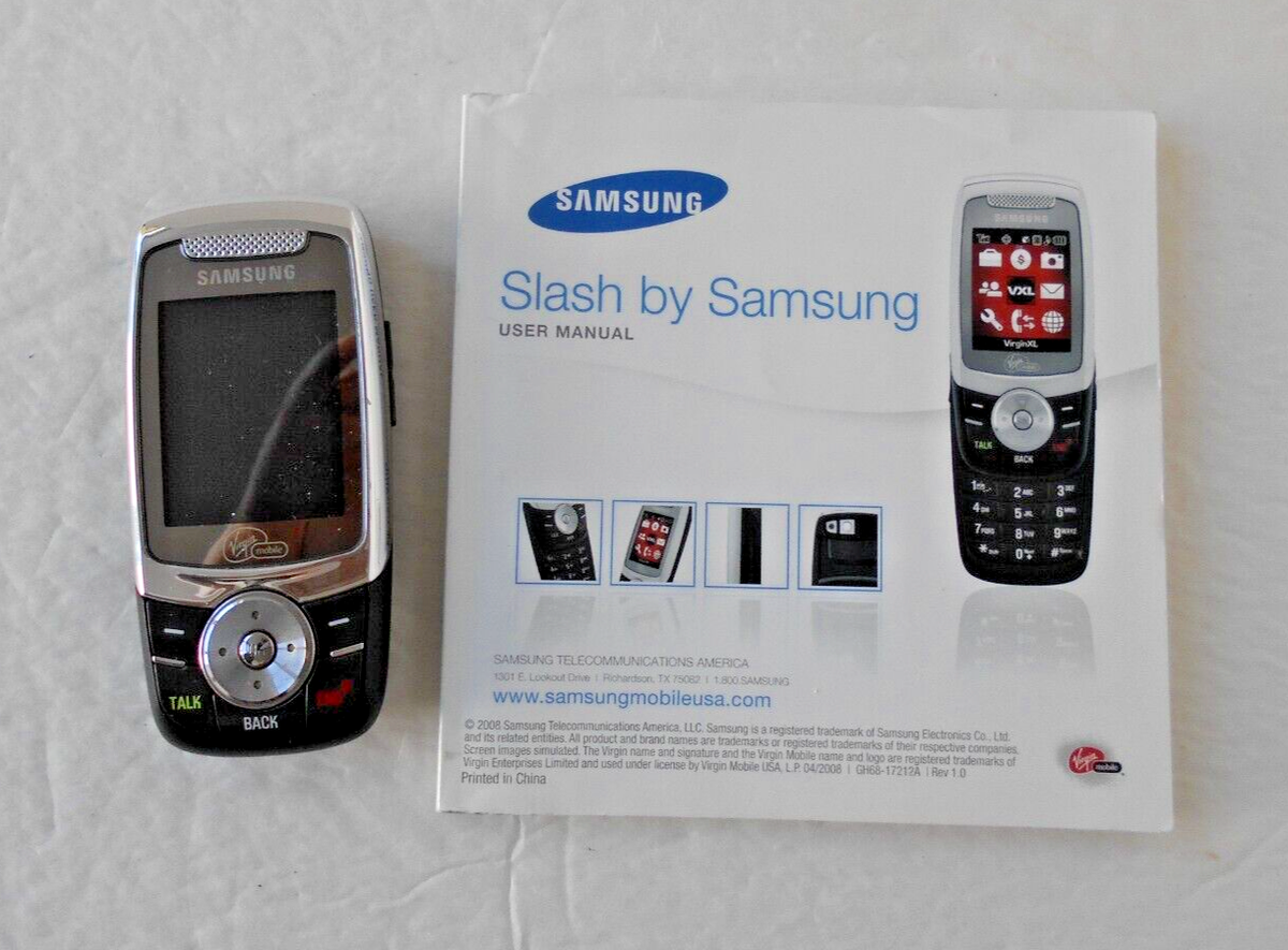 RARE SAMSUNG SLASH SLIDER CAMERA CELLPHONE VIRGIN MOBILE 3G
