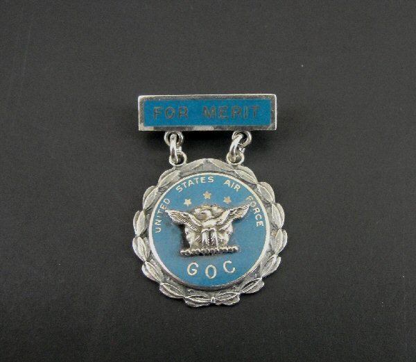 Vintage US Air Force Sterling Silver 925 For Merit Eagle GOC Enamel PIN Vintage US Air Force Sterling Silver 925 For Merit Eagle GOC Enamel PIN