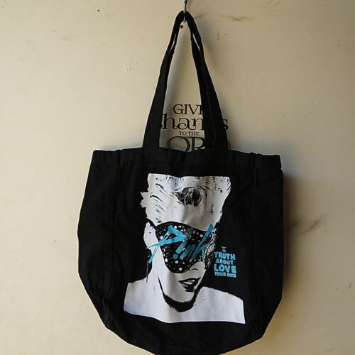 PINK P!nk The Truth About Love 2013 Concert Tour Tote Bag - Black Teal - Picture 1 of 13